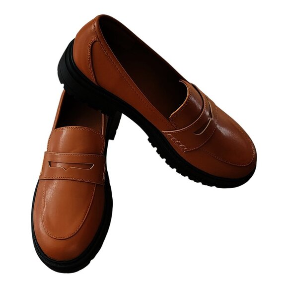 ZBY Women's Classic Brown Penny Loafers, Size 9. - Picture 2 of 16